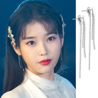 Khuyên tai nữ IU - Phim Khách Sạn Ánh Trăng - Bông tai nữ dài tua rua bạc S925 아이유 귀걸이
