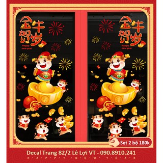Decal tết 2021 - Đàn trâu bên thỏi vàng lớn