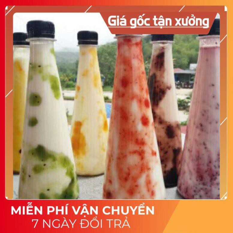 Combo 100 chai tam giác 330ml đựng trà sữa, sữa chua, nước trái cây