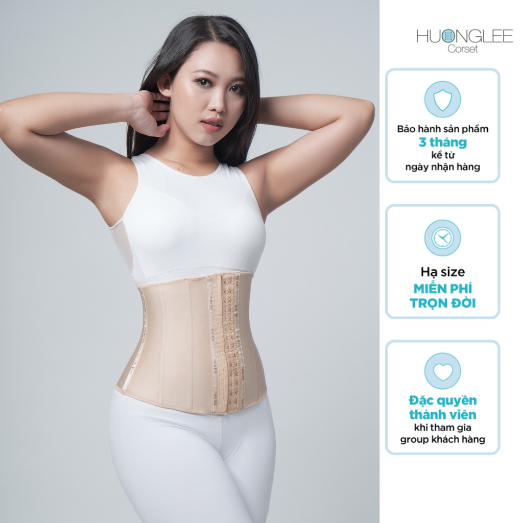 [HUONGLEE Corset] Đai Gen Nịt Bụng Giảm Eo Latex Fajas Flex 100 Chuẩn Chính Hãng Colombia 13 Xương Thép Dẻo Giảm Eo Hiệu