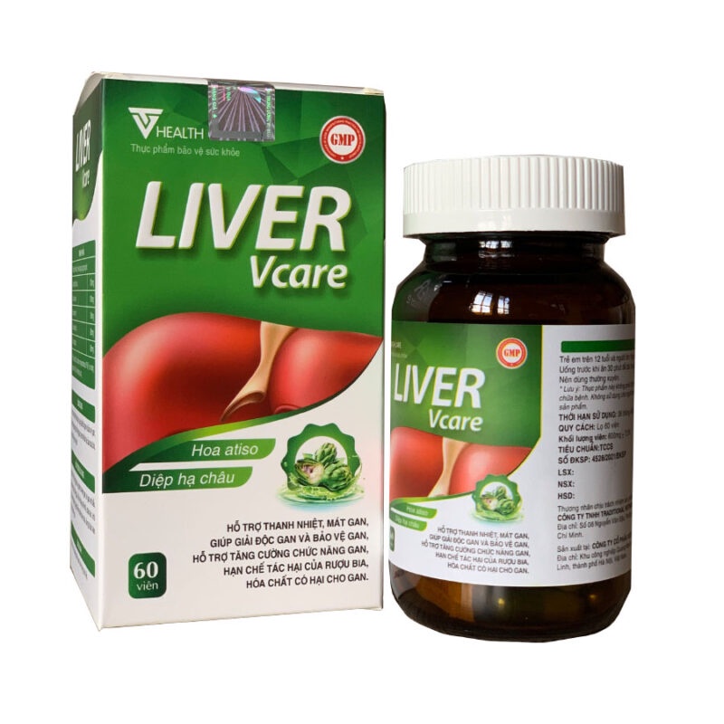 Giải độc gan Liver Vcare hỗ trợ hạ men gan(Hộp 60 viên) - Nhà thuốc Amipharma