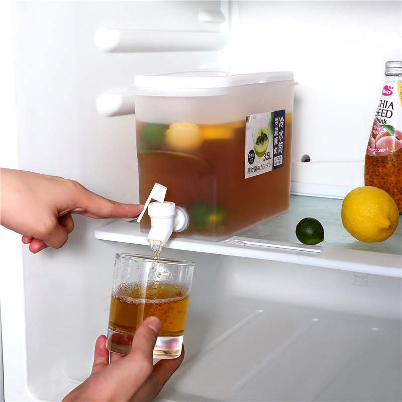 Bình nước 3.5L có vòi, bình nước có vòi nhựa PP để tủ lạnh tiện dụng cao cấp an toàn