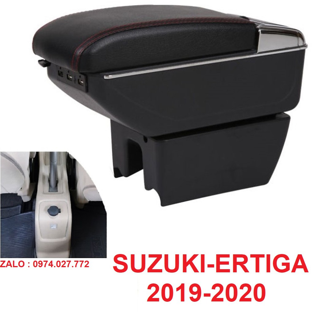 Hộp tỳ tay xe SUZUKI - ERTIGA  - ĐỜI 2019-2020 - cao cấp tích hợp 7 cổng sạc USB - Bảo hành 12 tháng