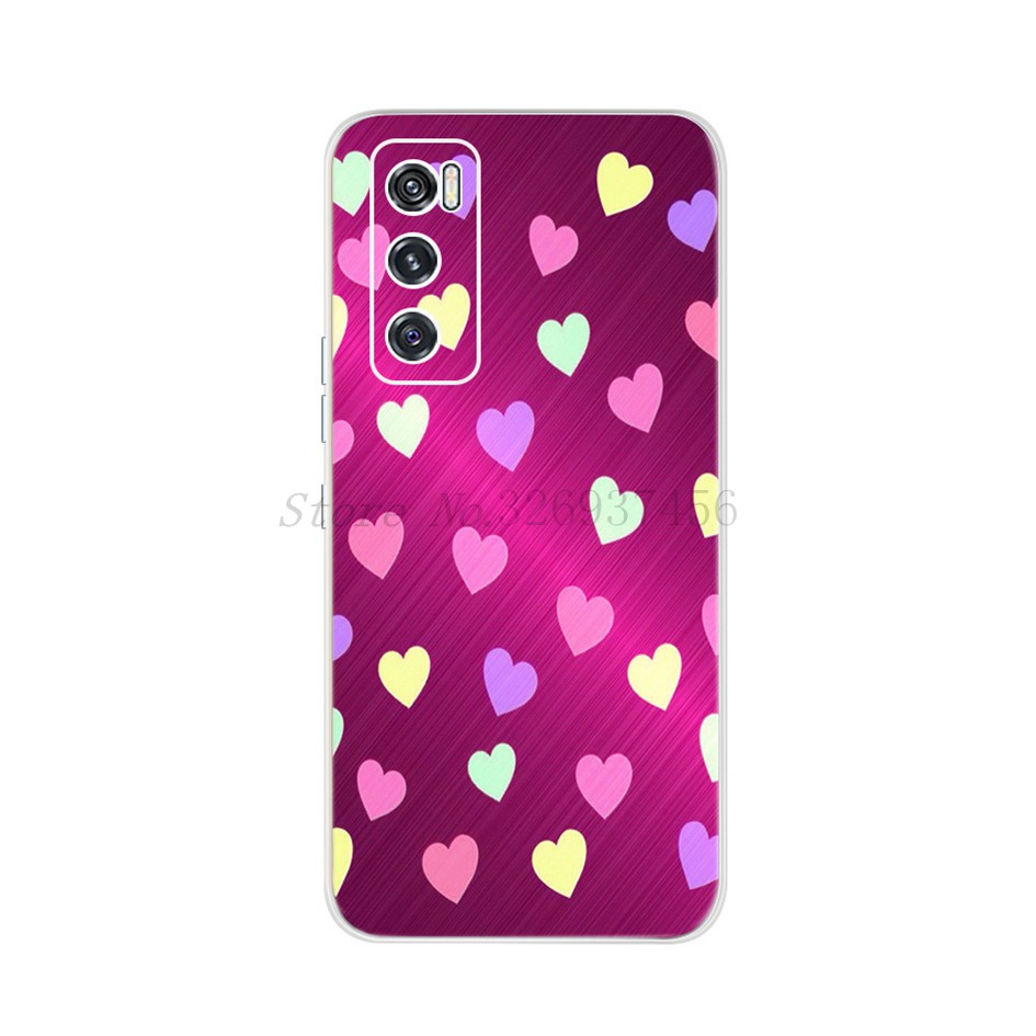 Ốp điện thoại in họa tiết trái tim / bông hoa xinh xắn thích hợp cho Vivo V20Se V20 Pro V2022 Vivov20Se V 20se 6.44 Inch