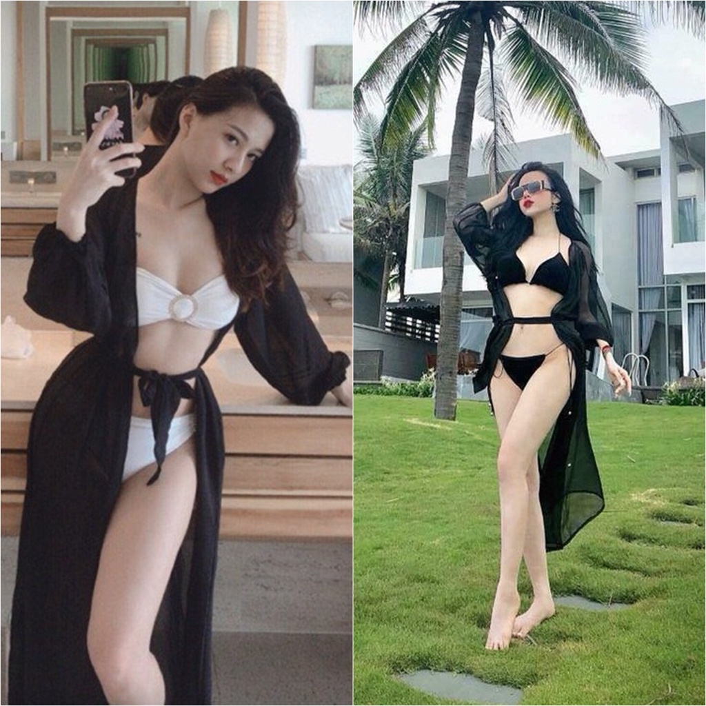 Khăn quấn bikini đi biển đi bơi đa năng Áo choàng đi biển kín đáo