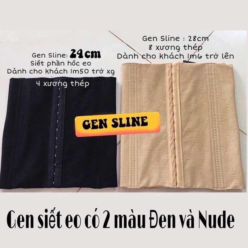 Đai nịt bụng latex Sline giảm mỡ bụng. Gen nịt bụng 8 xương 24cm, 28cm full hộp cả thước