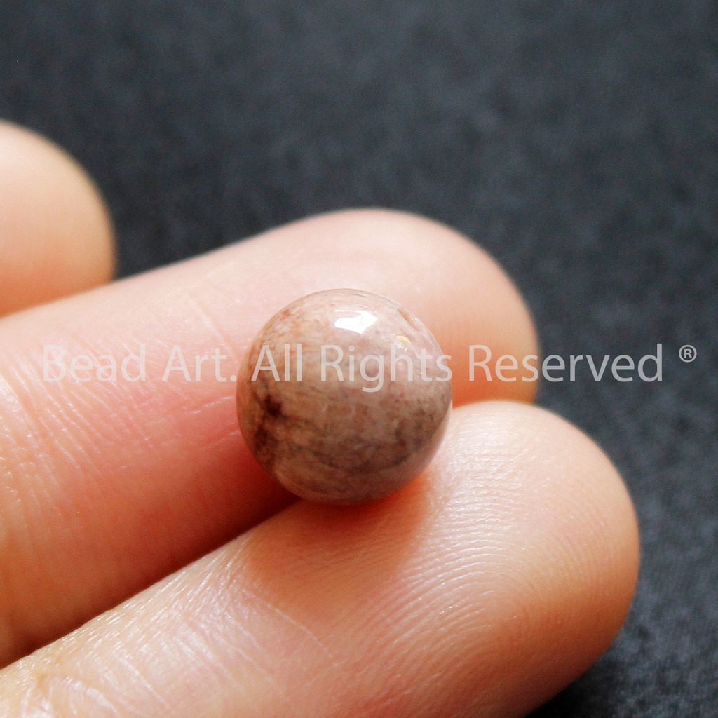 8MM San Hô Hoá Thạch Loại A, Dạng Tròn, Tông Đỏ, Đá Phong Thuỷ, Chuỗi Hạt S14