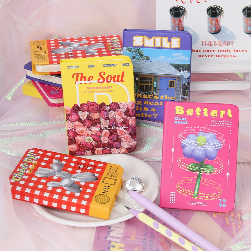 Sổ Tay Mini Khổ A7 80 Tờ Họa Tiết Dễ Thương Phong Cách Hàn Quốc