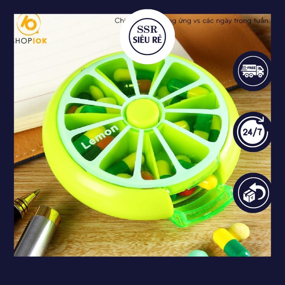 Hộp chia thuốc quả cam, đựng thuốc 7 ngày tiện lợi (LA1621)