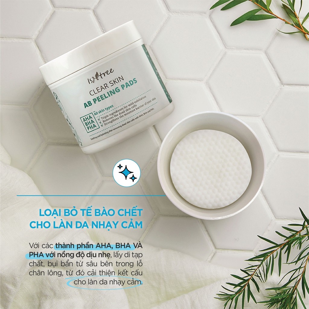 Miếng pad ISNTREE CLEAR SKIN AB PEELING PADS 145ml/70 miếng