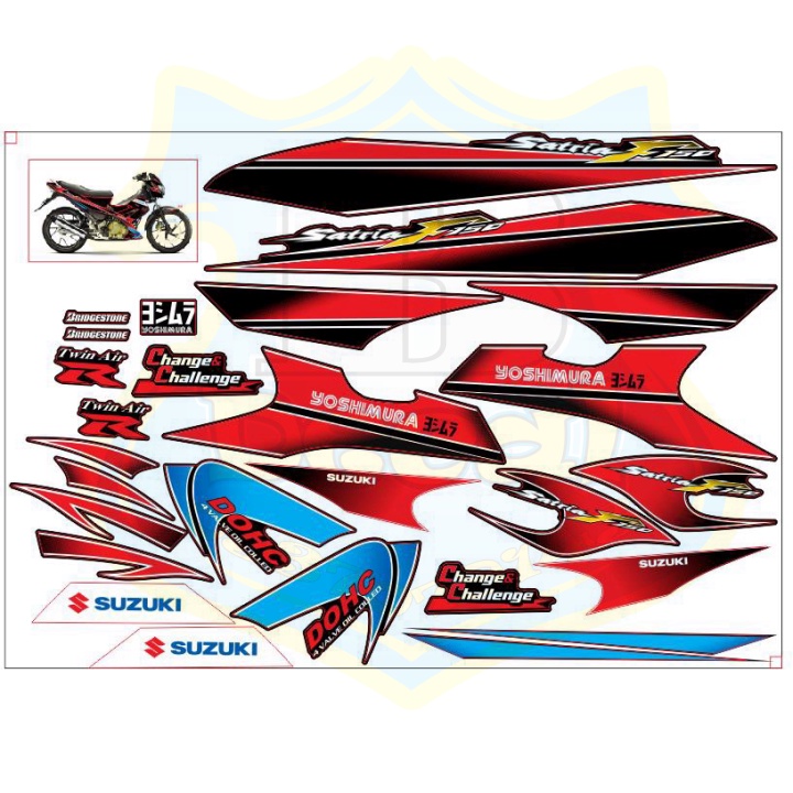 ( Quí khách vui lòng mang ra tiệm cho thợ dán ) Tem satria xăng cơ đời đầu