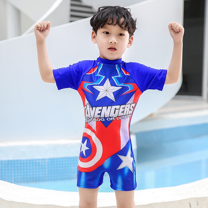 Đồ Bơi Bé Trai, Đồ Bơi Bé Gái Họa Tiết Avenger Cho Bé Từ 15-36kg