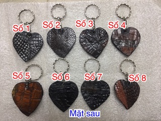 (Handmade)Móc khoá da cá sấu hình trái tim