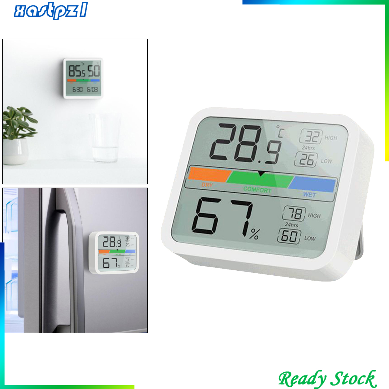 [Ready Stock]Digital LCD Thermometer Hygrometer Humidity Temperature Meter for Basement