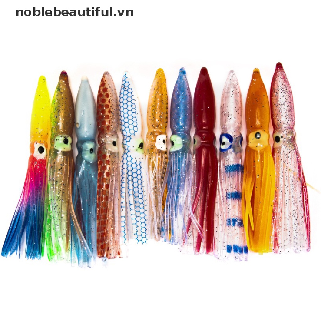 Set 10 Mồi Câu Cá Cao Su Mềm Phát Sáng Ban Đêm