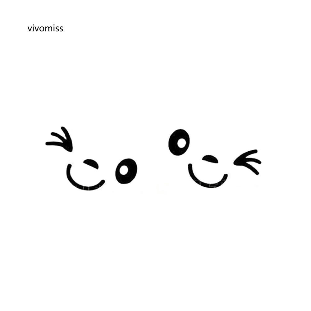 Cặp đề can dán trang trí kính chiếu hậu xe ô tô dễ thương