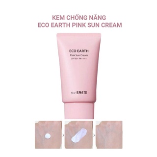 Kem chống nắng The Saem Eco Earth Pink Sun Cream 50g + Kem chống nắng Pink 50g sa