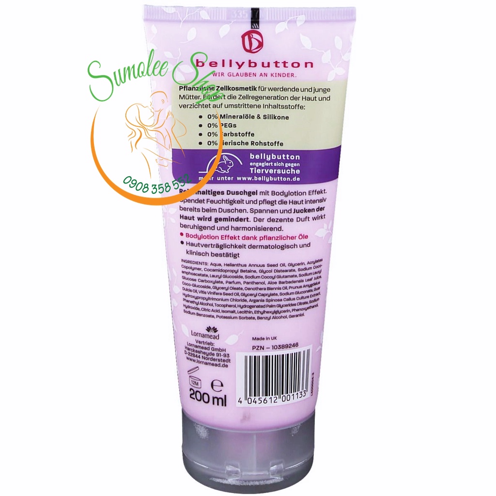 Sữa Tắm Cho Bà Bầu Bellybutton Mama 2in1 200ml - Nội Địa Đức