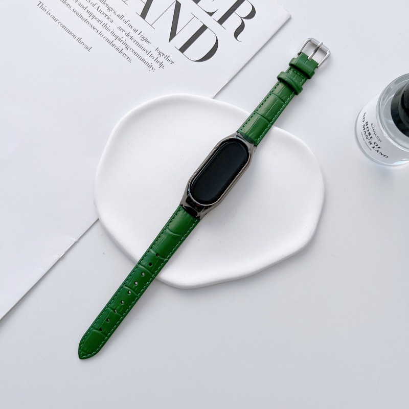 Dây Đeo Bằng Da Cho Đồng Hồ Thông Minh Mi Band 7 6 / 5 / 4 / 3