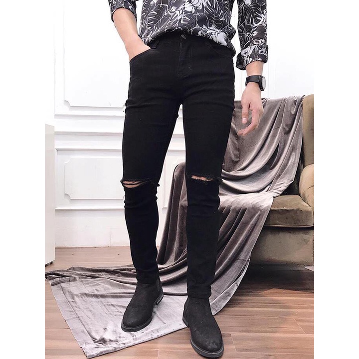 Quần Jeans Nam Chất Bò Cotton Mềm Mịn Dáng Ôm Phong Cách Thời Trang Hàn Quốc
