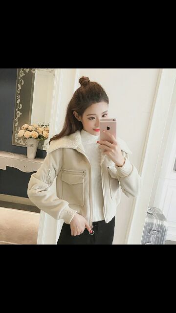 Áo da lộn lông cừu xinh