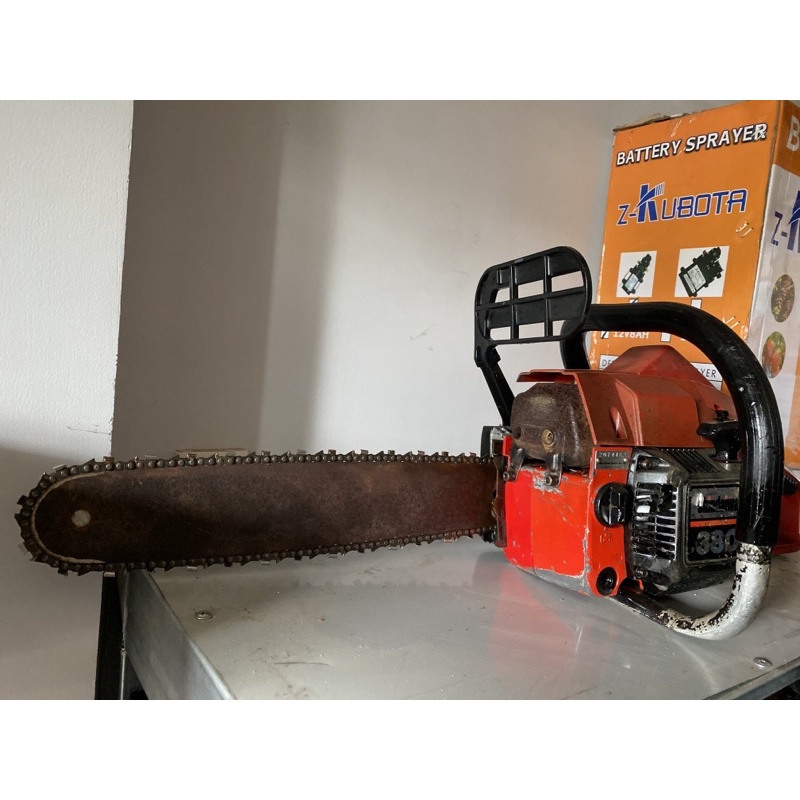 Máy cưa xích chạy xăng shindaiwa 380- có măng xông xả - hàng đẹp bãi 90%