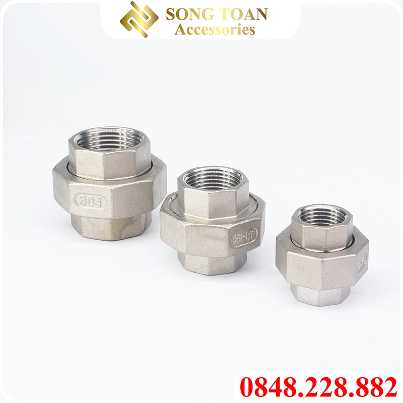 Rắc co Inox 304 ren trong, tặng kèm ron cao su