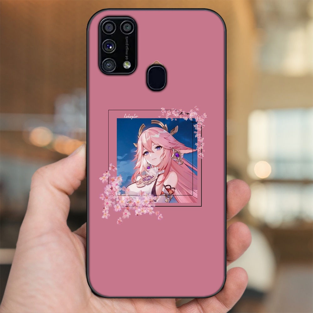 Ốp lưng Samsung M31 viền đen in hình Yae Miko Genshin Impact
