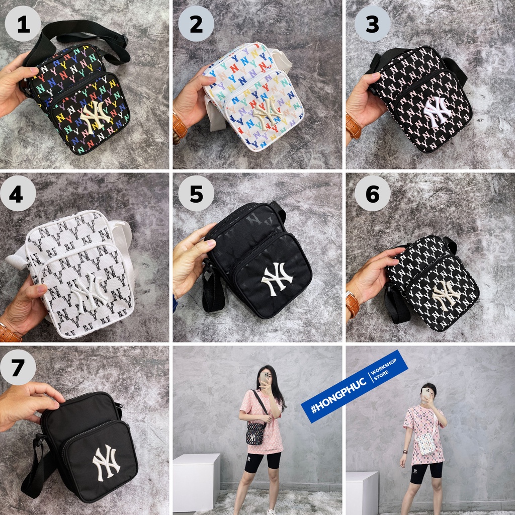 Túi đeo chéo nam nữ B210 MLB MONOGRAM RAINBOW MINI BAG WHITE