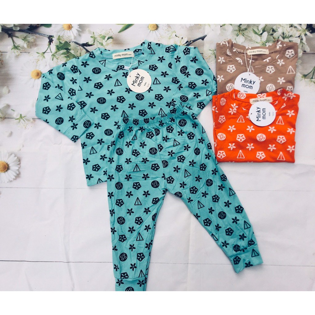 [Hàng mới] Bộ dài tay Minky-mom chất THUN LẠNH hoạ tiết sang xịn cho bé trai, gái 8-19kg