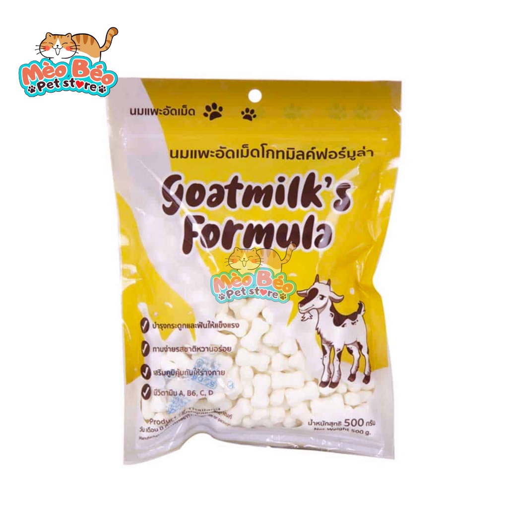 Viên nhai sữa dê cô đặc cho thú cưng GOAT MILK FOMULA bổ sung canxi - gói lẻ 50g