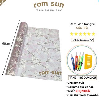 KHỔ 90cm | Giấy dán kính ⚜️FREESHIP⚜️ Decal dán kính mờ phòng khách,vệ sinh,cửa kính bông hoa trắng khổ 90cm