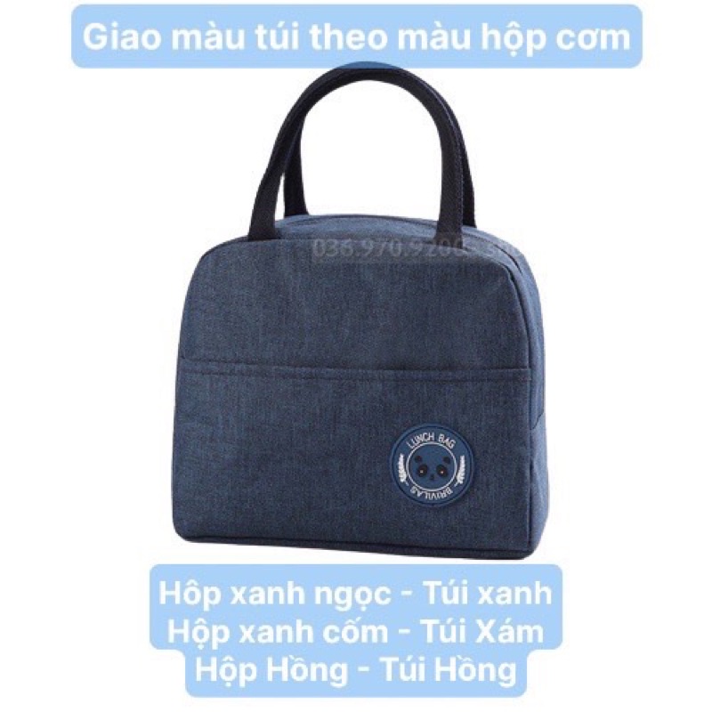 Set Hộp Thuỷ Tinh Đựng Cơm Cao Cấp - Combo 3 Hộp Tròn 420ml + Túi Giữ Nhiệt + Bộ Muỗng Đũa Nĩa Cán Gỗ Có Hộp Đựng