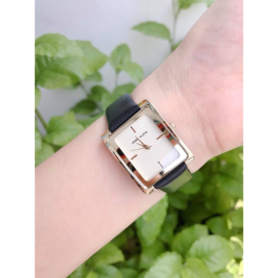 Đồng hồ nữ Anne Klein AK/2706CHBK Mặt Vuông, auth sẵn ship