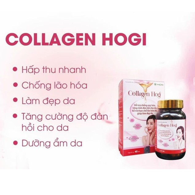 Viên uống Collagen Hogi làm đẹp da chống lão hóa, viên bổ sung collagen hộp 42 viên