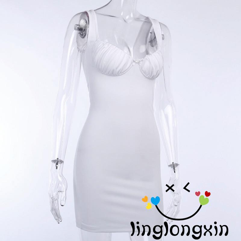 ❉Vo☏Đầm Sát Nách Màu Sắc Thanh Lịch Thiết Kế Hở Lưng Quyến Rũ