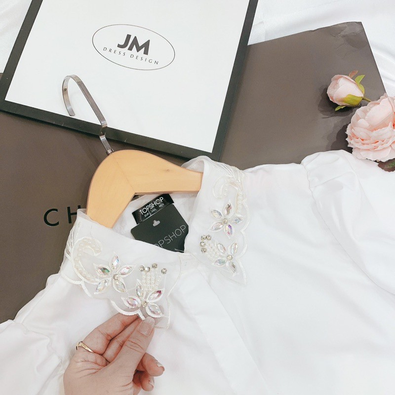 [Mã FASHIONWM19 hoàn 15% tối đa 30k xu đơn 150k] BÁN SỈ ÁO SƠ MI CỔ REN ĐÁ MÀU TRẮNG CHO NỮ | BigBuy360 - bigbuy360.vn
