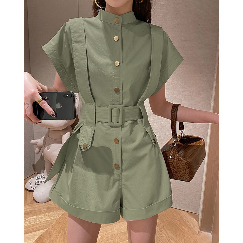 Jumpsuit Ngắn Thời Trang Retro Cho Nữ 2020