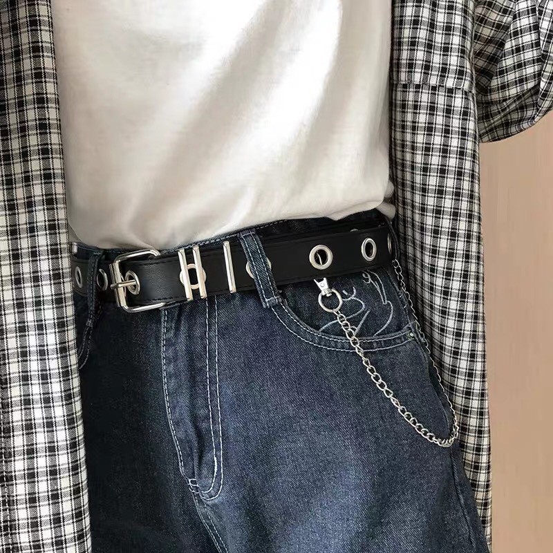Thắt lưng lỗ, chain cá tính- dây nịt nam nữ unisex phong cách ulzzang hàn quốc, TONGKHOQUANAONU