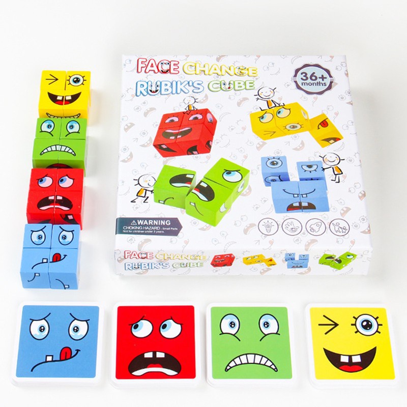 Đồ Chơi Rubik xếp hình biểu cảm khuôn mặt Hapi Toys - Thay Đổi Cảm Xúc Thách Thức Trí Tuệ, Tăng Khả Năng Phản Xạ