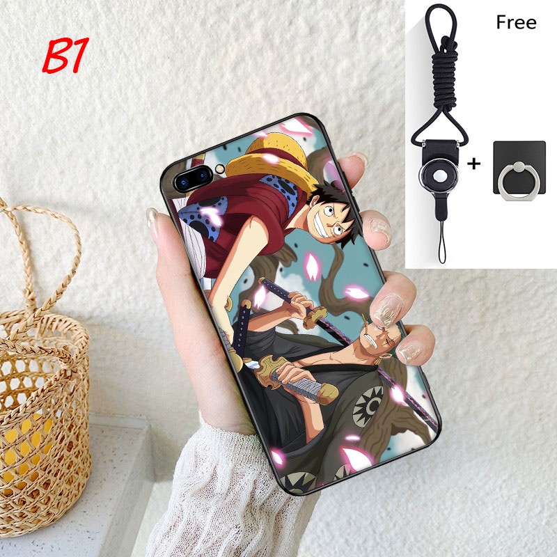 Ốp Điện Thoại Hình One Piece C3 Gắn Dây Đeo Kiêm Giá Đỡ Cho iPhone 11 XR XS 5 5S 6 6S 7 / 8 / SE 2020 Plus