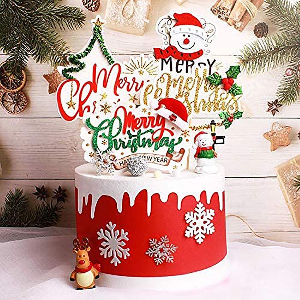 Que Cắm Trang Trí Bánh Kem Sinh Nhật / Tiệc Giáng Sinh Dễ Thương DIY