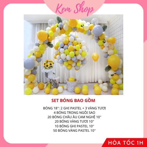 Set bóng trang trí tông pastel nhẹ nhàng đẹp mắt - Kem Shop K