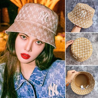 MŨ BUCKET M.L.B NY Monogram Bucket Hat -  Brown HÀNG  XUẤT DƯ FULL TEM TAG