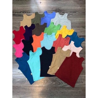 Bộ ba lỗ cotton trơn co dãn 4 chiều cho bé dp27