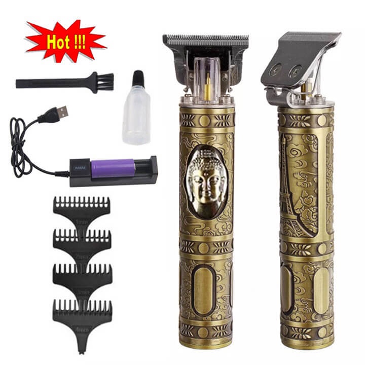 Tông đơ cắt tóc chấn viền không dây chuyên nghiệp cho gia đình, salon, tông đơ hớt tóc trẻ em, bấm viền, cạo râu đa năng