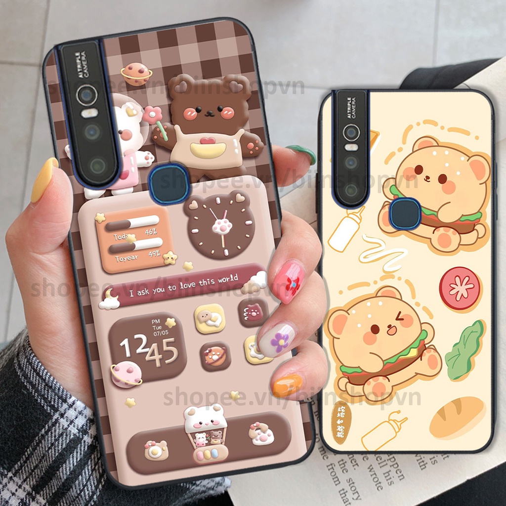 Ốp Vivo V15 / V15 Pro in hình gấu chocolate kẹo ngọt siêu đẹp siêu xinh