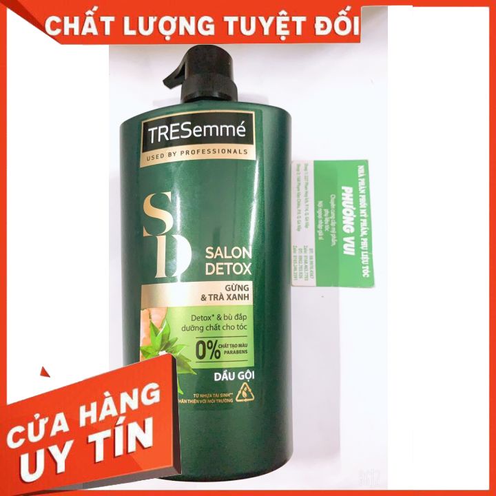 Dầu Gội Tresemme Salon Detox 900-trà xanh và gừng khôi phục lại mái tóc chắc khỏe đẹp chuẩn Sàn diễn.