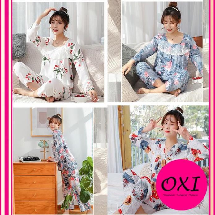 Đồ bộ mặc nhà hoạ tiết dễ thương - Bộ Đồ Ngủ Tay Dài mềm mại - Kiểu Dáng Đáng Yêu B50