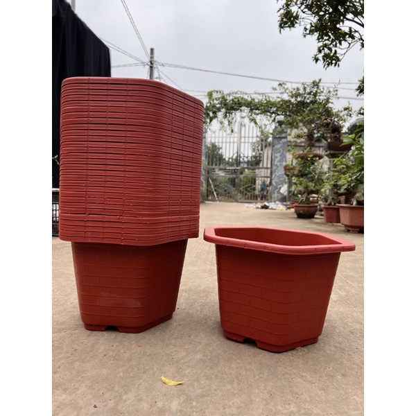 chậu nhựa lục giác cao 20cm đường kính 28cm